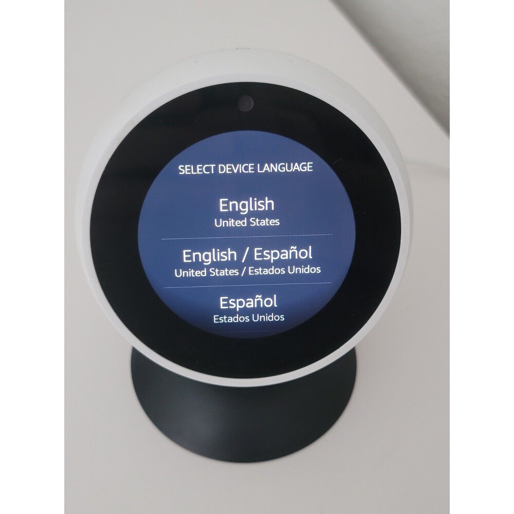 Amazon Alexa Echo Spot Smart Assistant VN94DQ 2.5" White w/ Stand & Power Cord